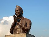 Pokhara World Peace Pagoda 03 Statue Of Deputy Defence Minister Min Bahadur Gurung Who Donated The Land To Build The Pagoda